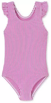 Schiesser Badeanzug Seersucker Streifen R&uuml;schen fuchsia Aqua (183463-508)