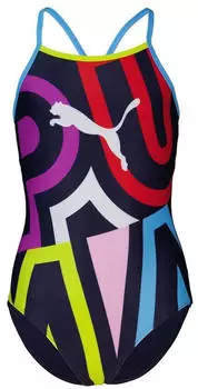 Puma Swim Girls Placed Print Swimsuit 1P (701237083) multi colour
