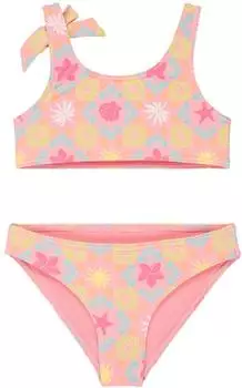 Roxy Triangle Bikini Check Set plumeria hippie hour diagonal