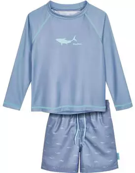 Playshoes UV-Schutz Bade-Set Langarm Hai (461523) blau