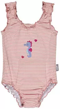 Sterntaler Seepferdchen Badeanzug UV-Schutz 50+ Seersucker-Optik (2502649) hellblau/rosa/rot