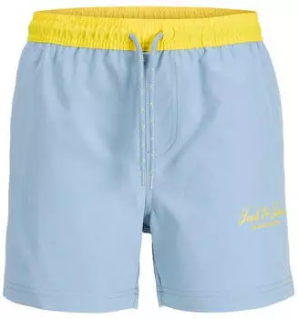 Jack & Jones Jpstmaui Archive Swim Shorts Jnr (12296748) hellblau/dunkelgelb