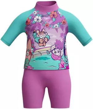 Speedo Sun Protection Top & Shorts for Learning to Swim (8-003144) neon violet