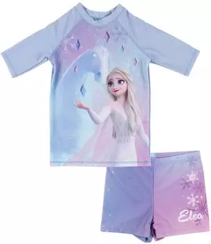 United Labels Frozen Elsa Kinder Badeanzug mit Schleifen lila