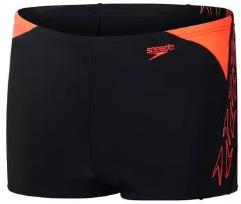 Speedo HyperBoom Splice Aquashort Swim Shorts schwarz/rot