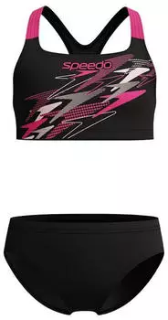 Speedo Medley Logo Medalist Badeanzug schwarz
