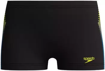Speedo Boys Plastisol Placement Aquashort Schwimmshort (1151435) black/hyper yellow