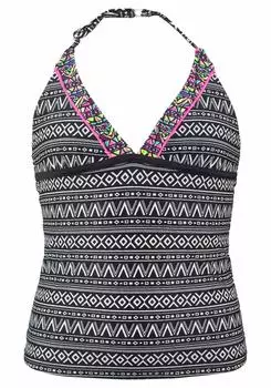 Buffalo Tankini mit Ethnodruck und Kontrastdetails (703414) schwarz/weiß