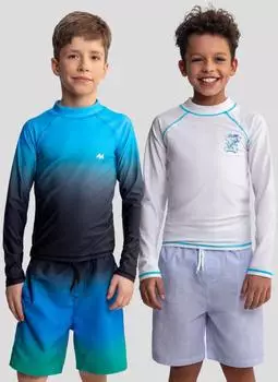 Minoti Swim Shirt blau/weiß