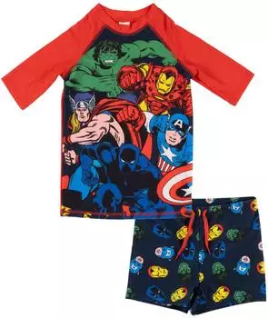 United Labels Marvel Avengers Zweiteiliger Badeanzug UV Schutz 30 blau/rot