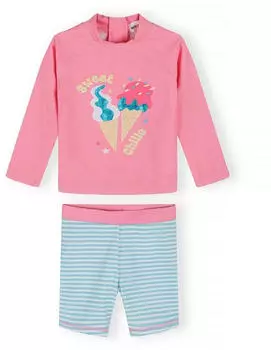 Minoti 2-teiliges Schwimmset mit kurzärmeligem Oberteil und Biker-Shorts UV-Schutz (MTI9h97001000008) rosa