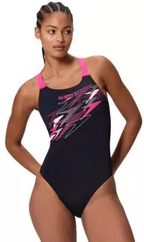 Speedo Medley Logo Medalist Badeanzug grau