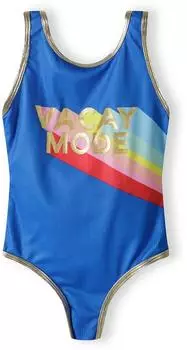 Minoti Vacay Mode Badeanzug mit Metallic-Print und Regenbogen-Design aqua/royalblau/gold/rosa