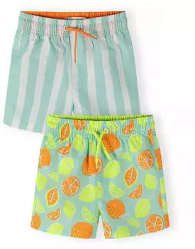 Minoti Badeshorts mit elastischem Bund und Kordelzug (MTI9eyt001000001) mint/hellgrün/orange/weiß