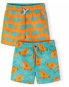 Minoti Badeshorts mit elastischem Bund und Kordelzug türkis/orange
