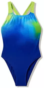 Speedo Print Powerback Badeanzug (88777756) blau/gr&uuml;n