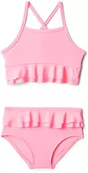 Amazon Essentials AEBG27676 Zweiteiliger Badeanzug mit gekreuzten Trägern (AEBG27676S25) kräftiges rosa