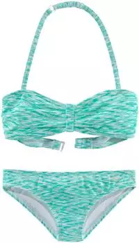 Venice Beach Bandeau Bikini mit regulierbarem Top (647615) t&uuml;rkis/wei&szlig;