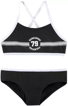 KangaROOS Bustier Bikini Sporty mit sportlichem Frontdruck (632983) schwarz