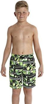 Speedo Jungen Freizeit-Watershorts mit Allover-Print Shanty Town black/fluo green/fluo yellow/white (807857A-687)