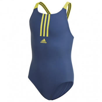 Adidas Girl's Fit Swimsuit tech indigo/shock yellow