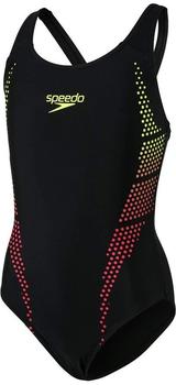 Speedo Plastisol Placement Muscleback (808324) black/fluo yellow/lava red