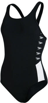 Speedo Boom Logo Splice Muscleback Swimsuit black/white