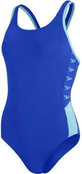Speedo Boom Logo Splice Muscleback Swimsuit blue flame/light adriatic