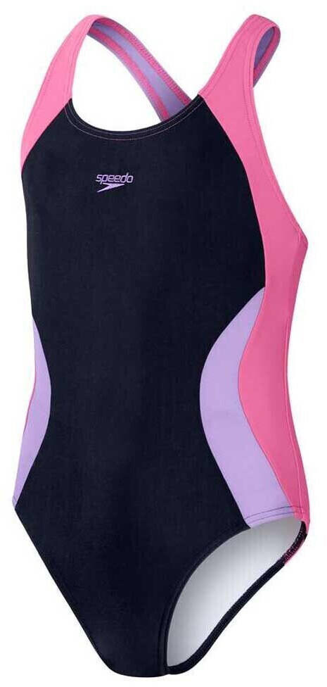 Speedo Colourblock Spiritback Swimsuit Mädchen (81345915490) blau/rosa Test  - ab 30,00 €