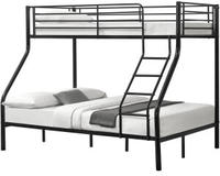 Etagenbett Sortland 200x140/90 cm Schwarz [neu.haus]