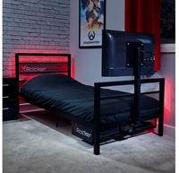 XRocker Gaming Einzelbett schwarz/TV-Halterung/Metall