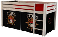 Vipack Hochbett "Pino, Kiefer massiv, Made in Europe, inkl. Rolllattenrost u. Leiter"
