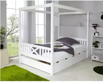 Ticaa Himmelbett Lino Kiefer Wei&szlig; 140x200 (inkl. Maria) 140 x 200 cm (929628)