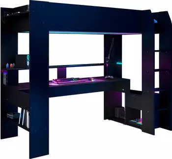 Parisot Hochbett ONLINE 1 mit Schreibtisch 90x200cm schwarz Parisot Hochbett ONLINE 1 mit Schreibtisch 90x200cm schwarz