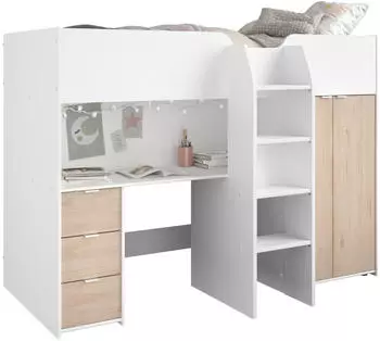 Parisot Tom 1 90x200cm mit Schrank und Tisch jackson-eiche/weiß