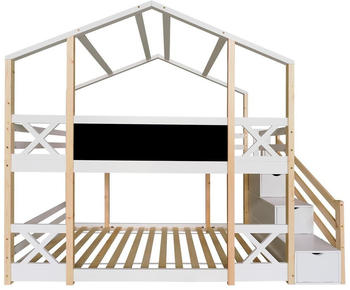 Flieks Etagenbett mit Tafel und Treppe 2x 90x200cm