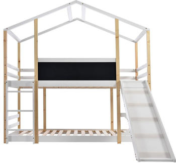 Flieks Etagenbett mit Tafel, Treppe und Rutsche 2x 90x200cm
