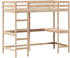 vidaXL Hochbett mit Schreibtisch Massivholz Kiefer 100x200cm (842846)