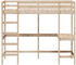 vidaXL Hochbett mit Schreibtisch Massivholz Kiefer 100x200cm (842846)