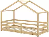 Kinderbett Kn&auml;tten 90x200 cm Holzfarben [en.casa]