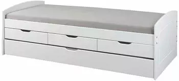 Inter Link Funktionsbett Rieka 90 x 200 cm mit 2 Liegeflächen weiß