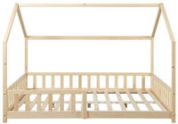 Hausbett Hesel mit Rausfallschutz 120x200cm Holzoptik [en.casa]