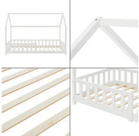 Hausbett Hesel mit Rausfallschutz 90x200cm Wei&szlig; [en.casa]