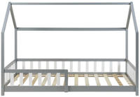 Hausbett Hesel mit Rausfallschutz 90x200cm Grau [en.casa]