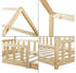 en.casa Hesel 90x200cm mit Matratze braun