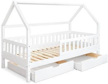 Ehrenkind Hausbett 80x160cm mit Schubladen (HBT-DS-K2-160X80-W)