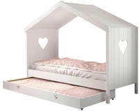 Vipack Hausbett "Amori, inkl. Dach, R&uuml;ckseitig offen, mit Rolllattenrost" B/H/T ca.