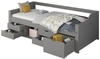 Home Deluxe Cosmos 90x200cm mit Schubladen und Matratze grau