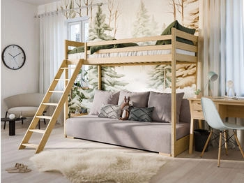 Kids Collective Hochbett mit Schlafsofa 90/140x200cm (K5070)