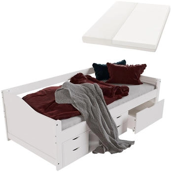 Juskys Nalu 90x200cm mit Matratze und Schubladen Juskys Nalu 90x200cm mit Matratze und Schubladen